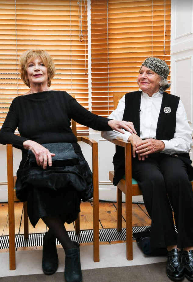 Writer Edna O'Brien and Visual Artist Imogen Stuart at the Arts Council offices